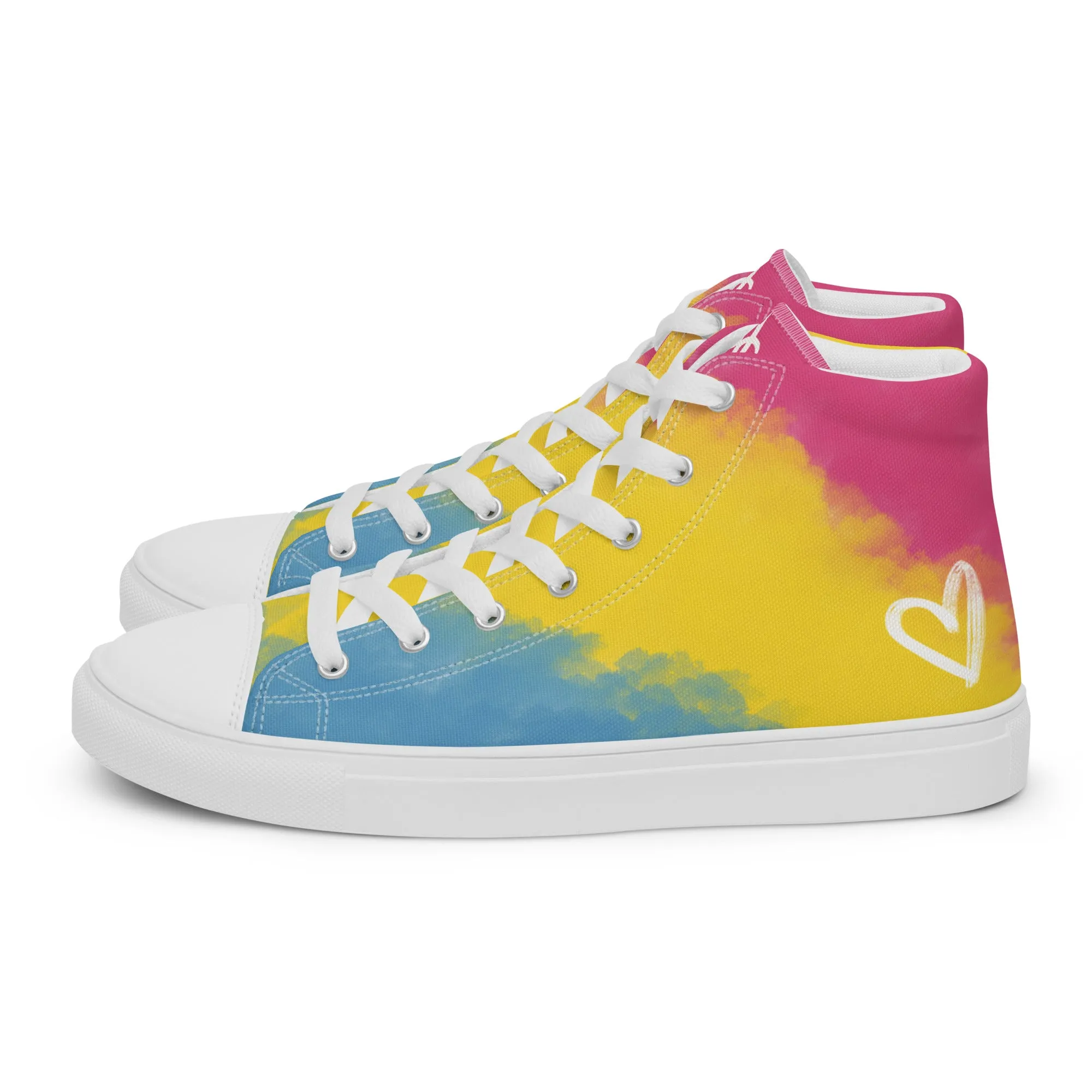 Cloudy Pansexual High Top Canvas Shoes (Masc Sizing)