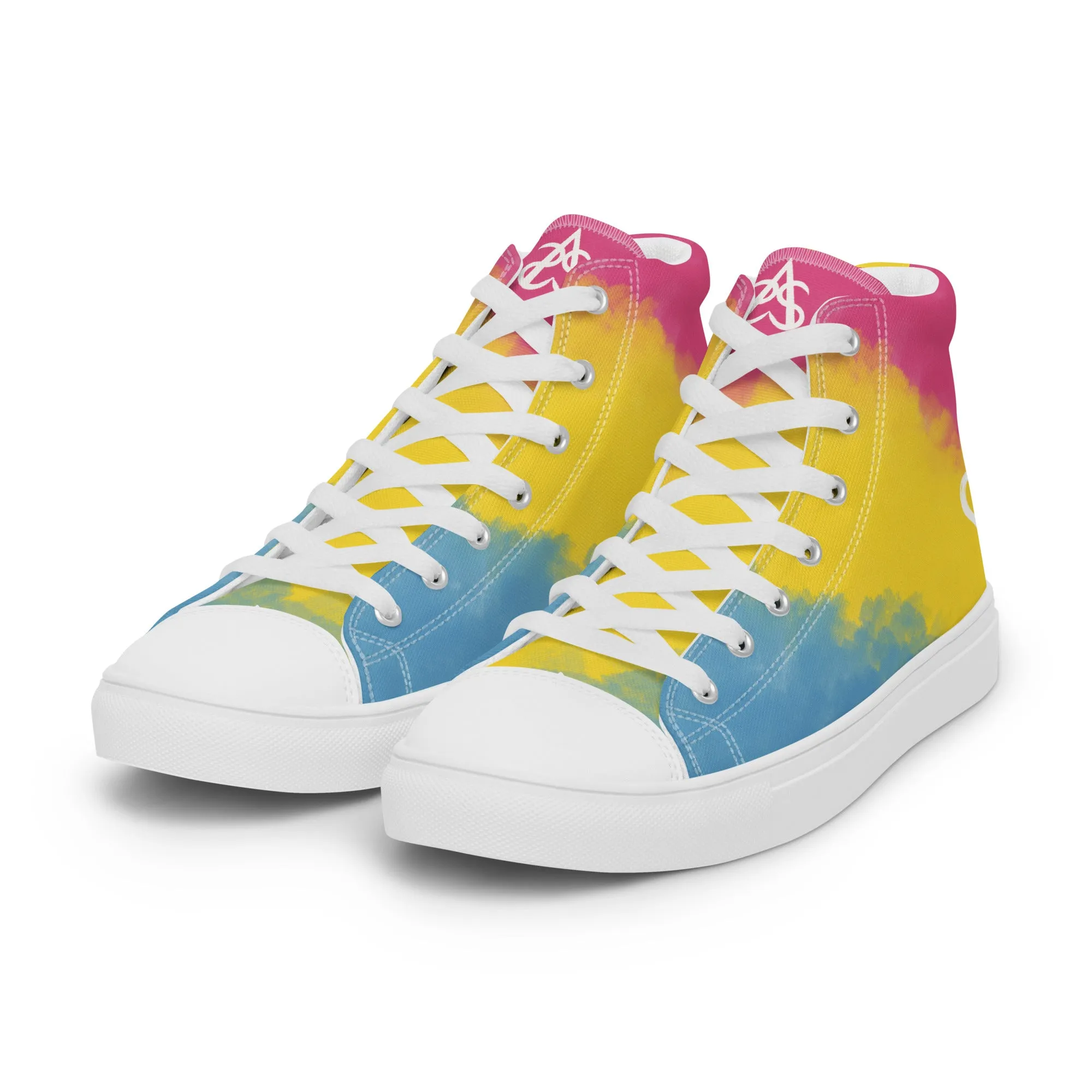 Cloudy Pansexual High Top Canvas Shoes (Masc Sizing)