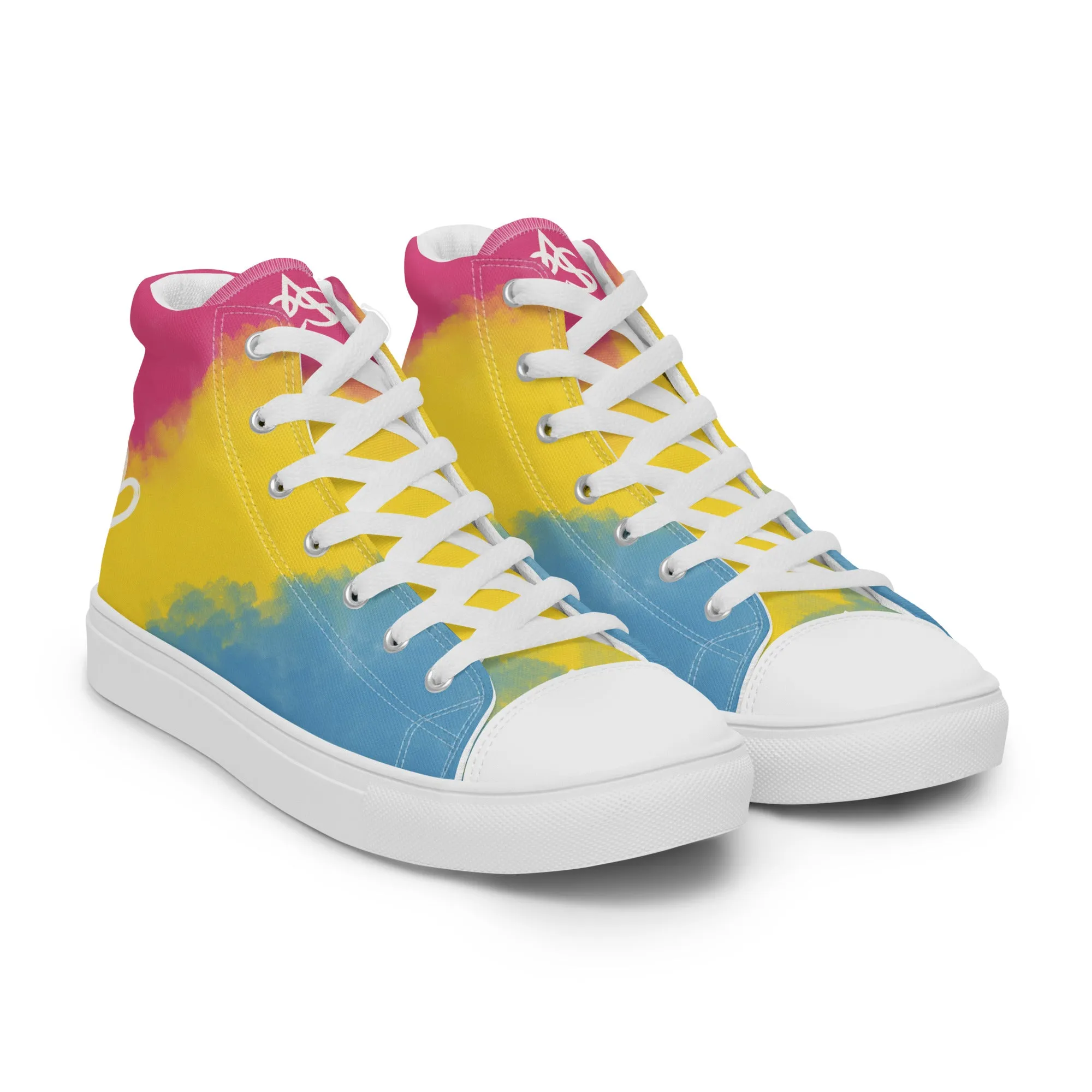 Cloudy Pansexual High Top Canvas Shoes (Masc Sizing)