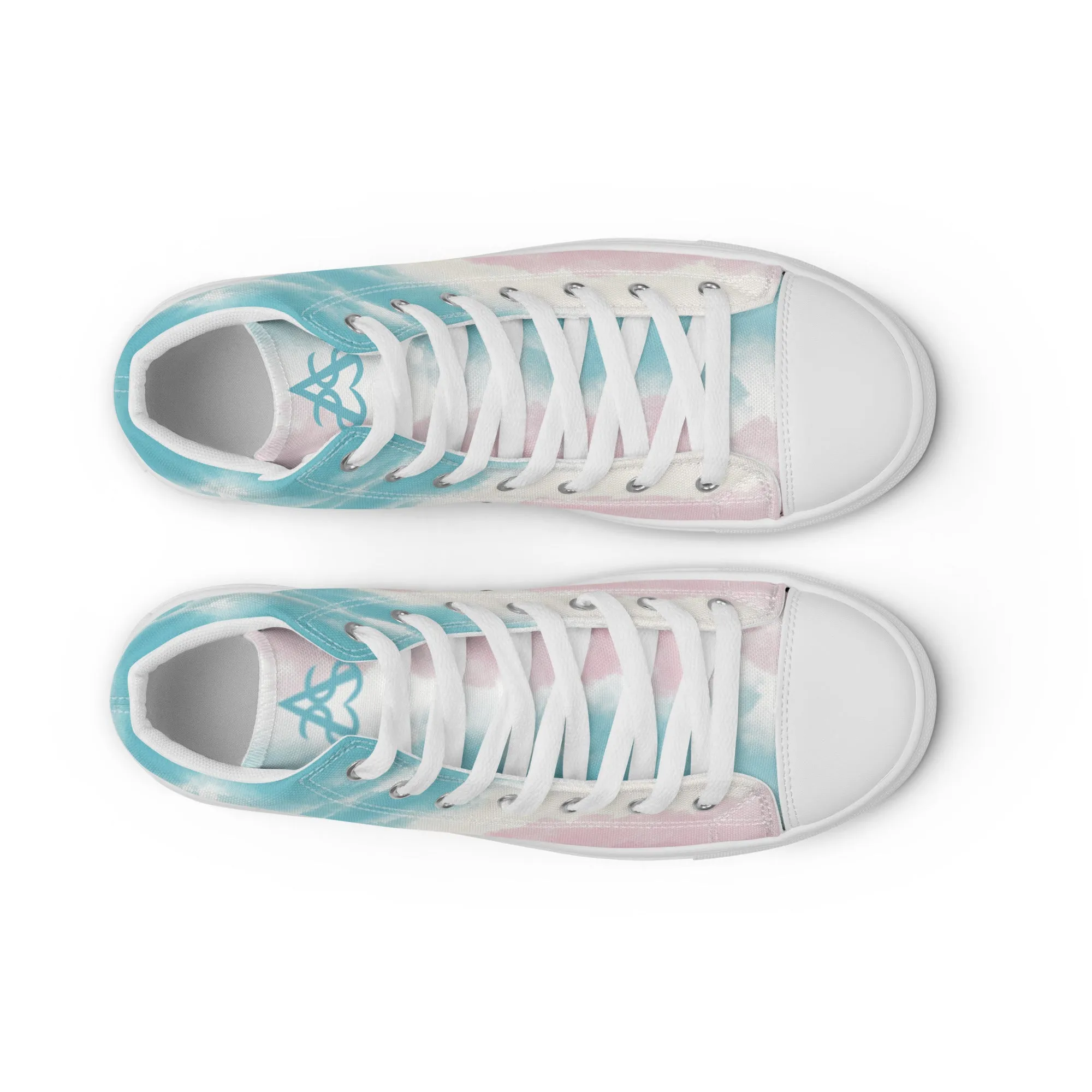 Cloudy Transgender Pride High Top Canvas Shoes (Masc Sizing)