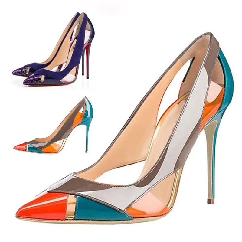 Color Collision Patchwork Pumps