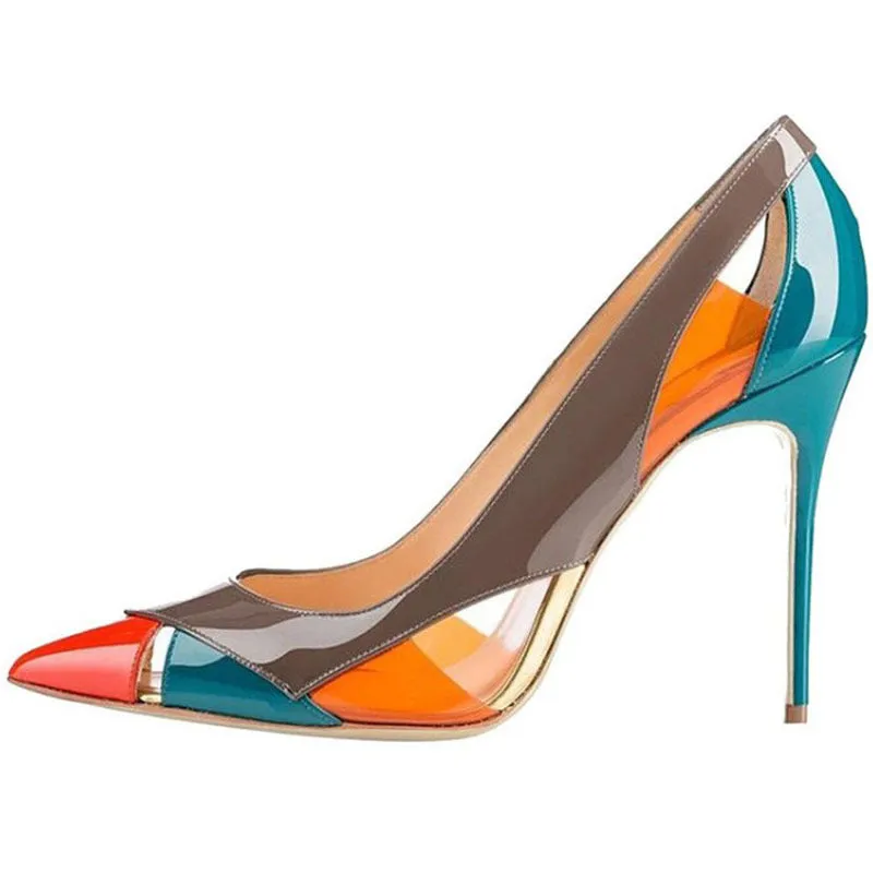 Color Collision Patchwork Pumps