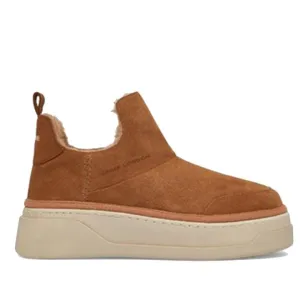 CRIME LONDON FLUFFY ANKLE CAMEL BOOTS