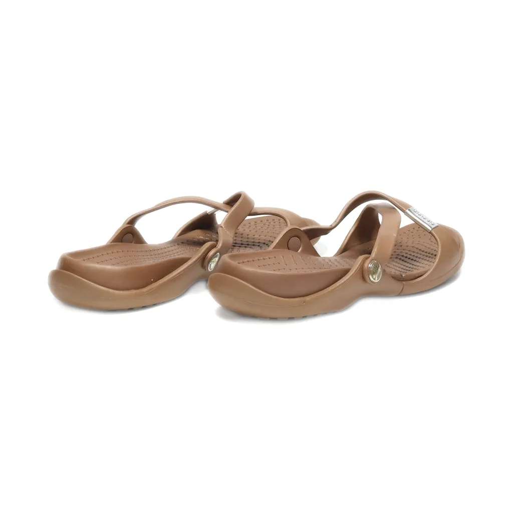 Crocs Sliders Rubber Brown Colour For Women