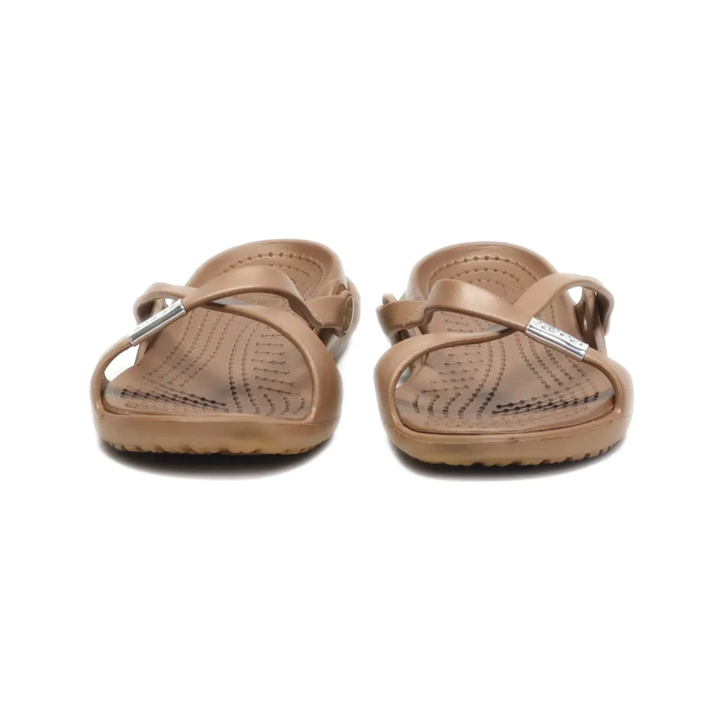 Crocs Sliders Rubber Brown Colour For Women