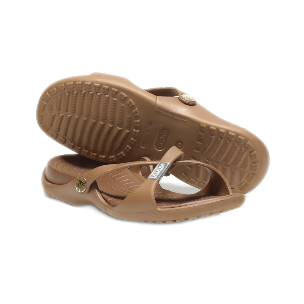 Crocs Sliders Rubber Brown Colour For Women