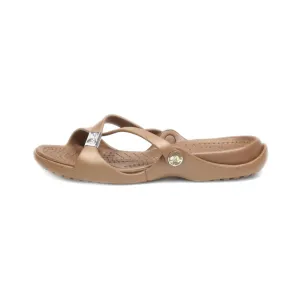 Crocs Sliders Rubber Brown Colour For Women