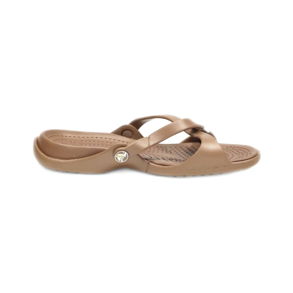 Crocs Sliders Rubber Brown Colour For Women