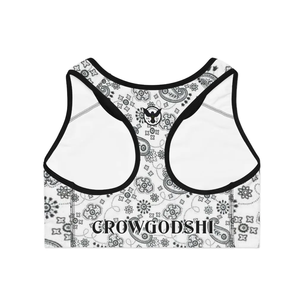 Crowgodshi Designer White Colors Sports Bra