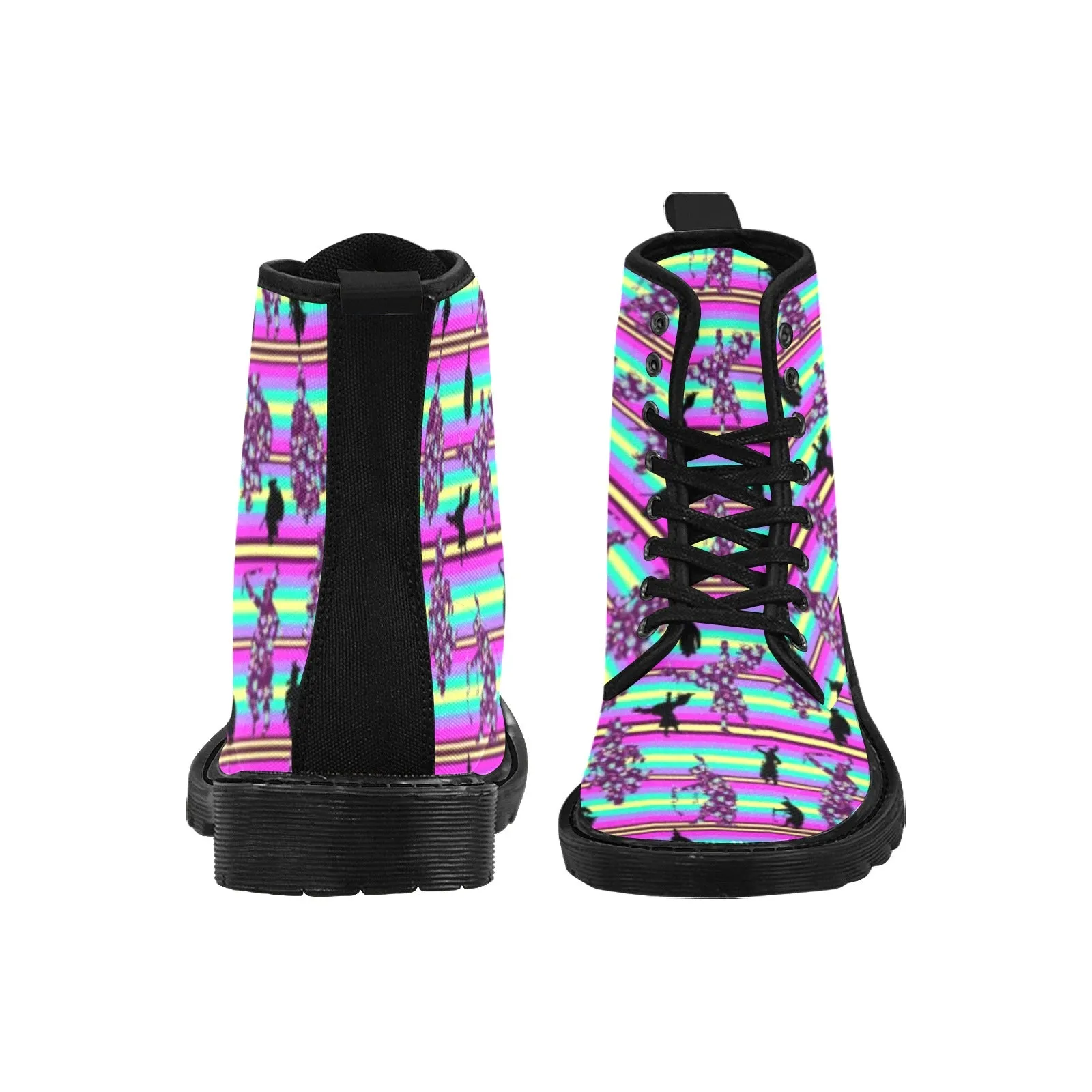 Dancers Floral Contest Boots for Women (Black)