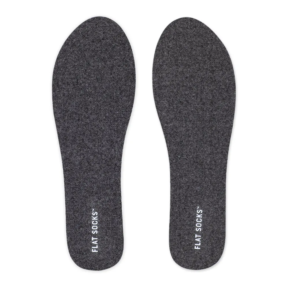 Dark Heather Grey FLAT SOCKS | Washable No Show Sock Insert Cushion