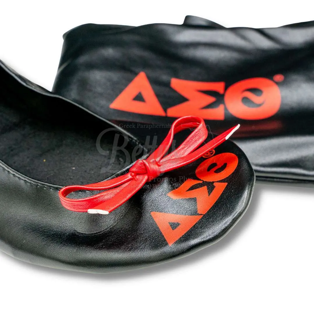 Delta Sigma Theta ΔΣΘ Printed Foldable Ballet Flats with Carrying Case