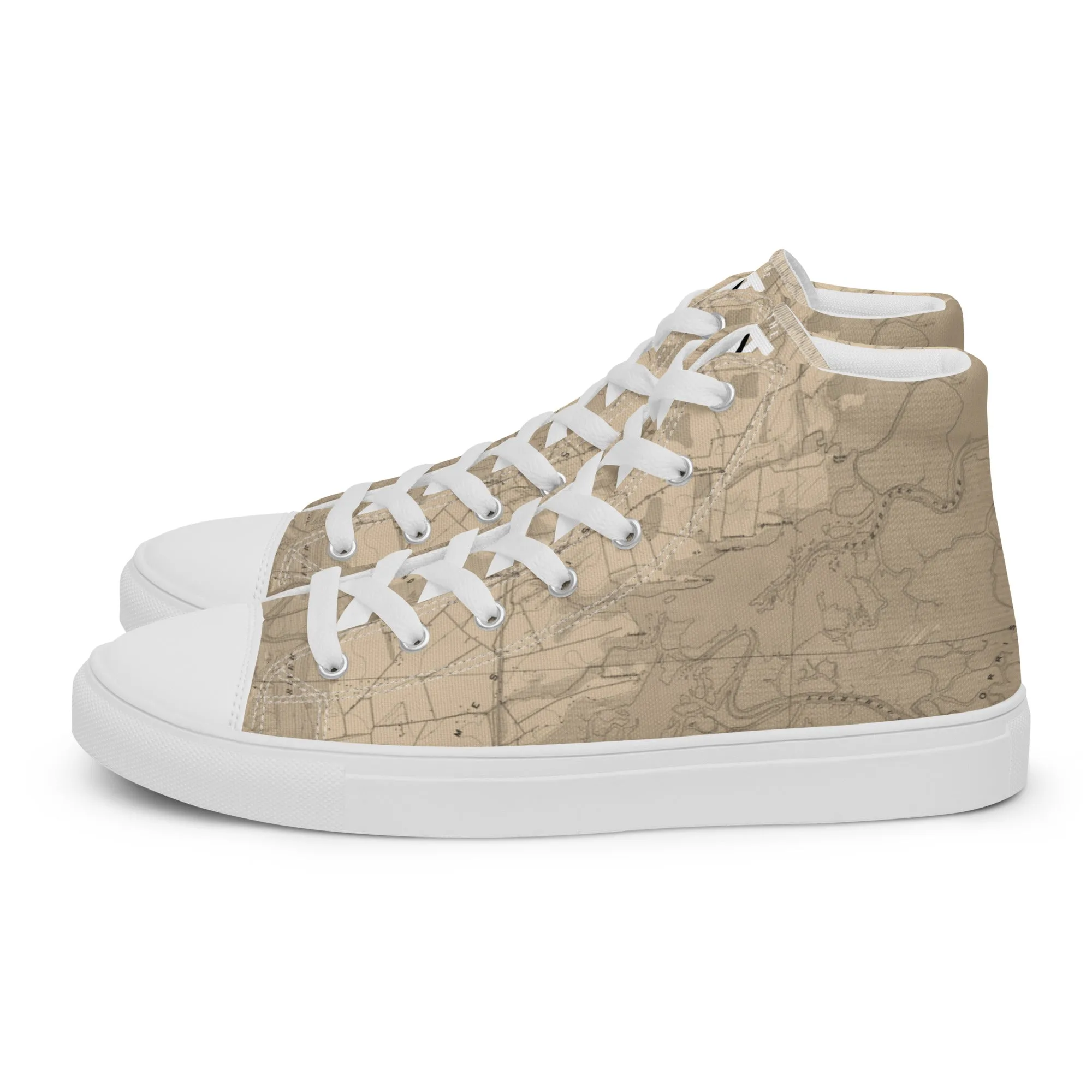 Descendants of the Island JI Map Parchment Women’s high top canvas shoes