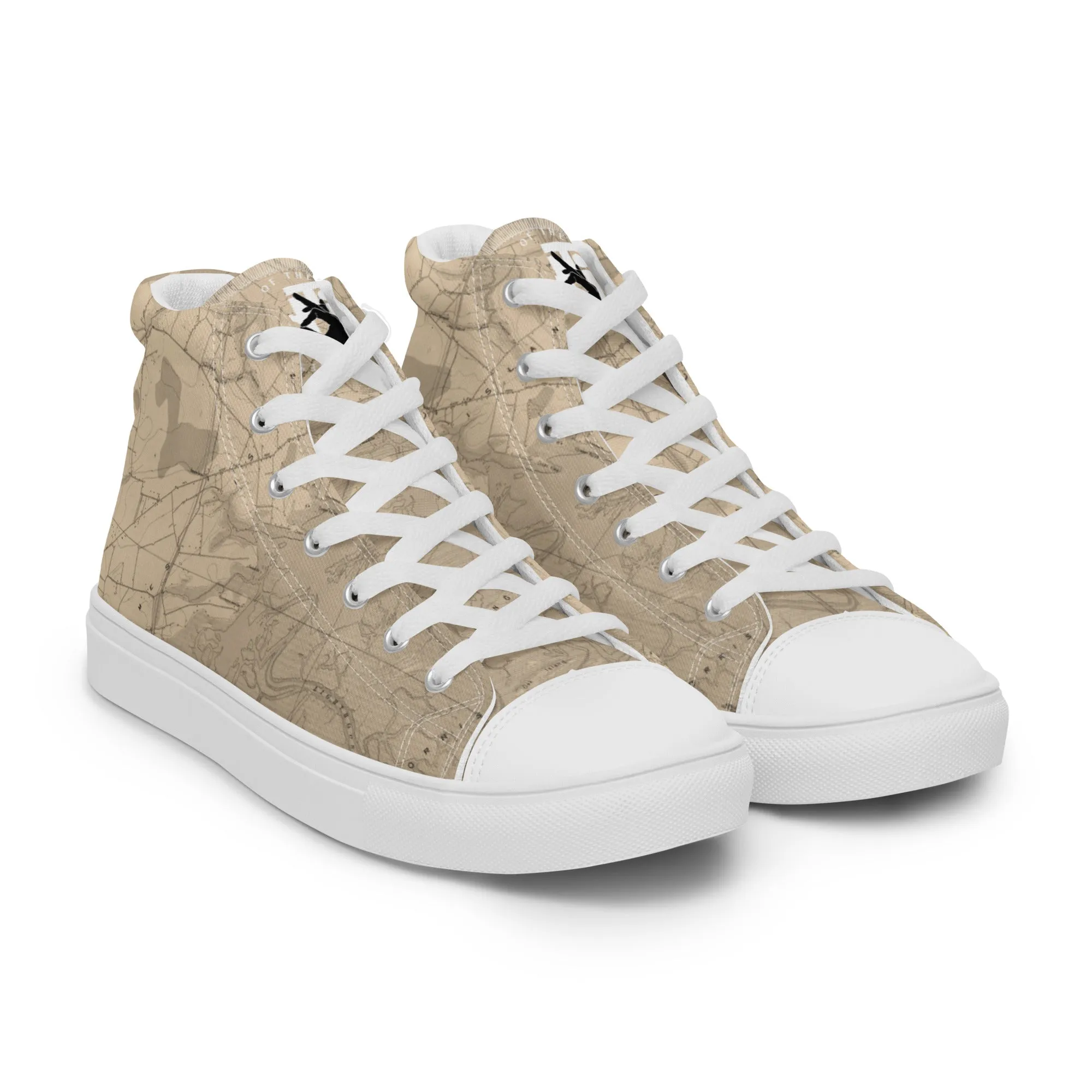 Descendants of the Island JI Map Parchment Women’s high top canvas shoes