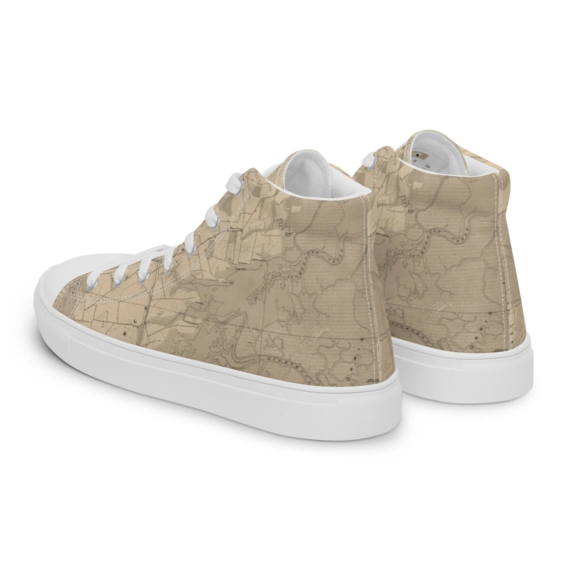 Descendants of the Island JI Map Parchment Women’s high top canvas shoes