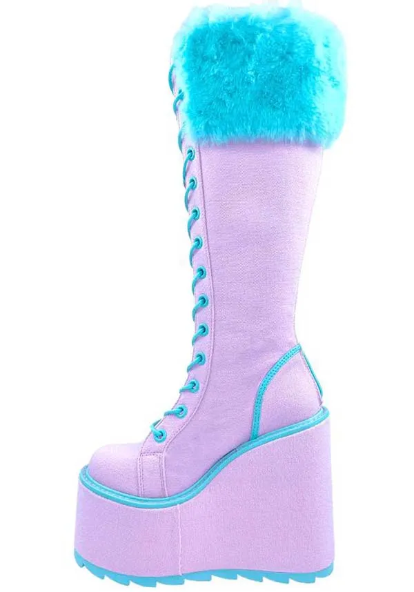 Detention Fur [Pink/Baby Blue] | PLATFORM BOOTS*