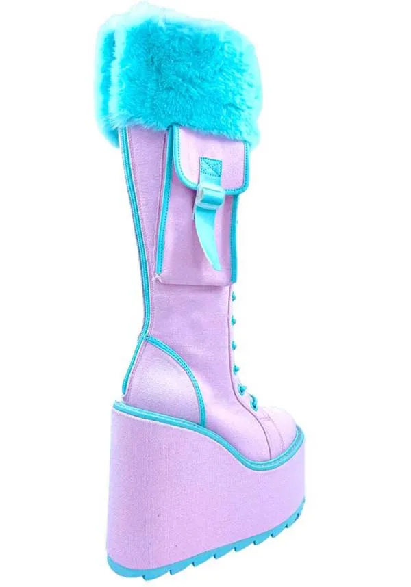 Detention Fur [Pink/Baby Blue] | PLATFORM BOOTS*