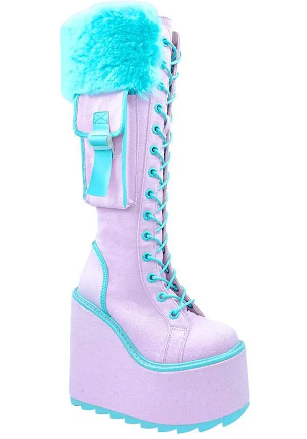 Detention Fur [Pink/Baby Blue] | PLATFORM BOOTS*