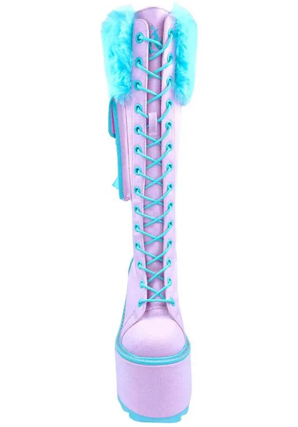 Detention Fur [Pink/Baby Blue] | PLATFORM BOOTS*