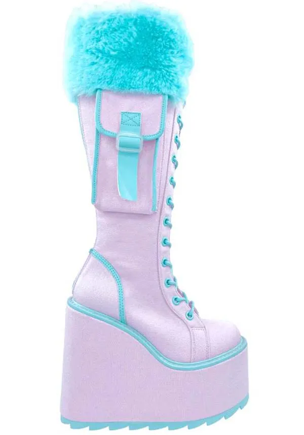 Detention Fur [Pink/Baby Blue] | PLATFORM BOOTS*