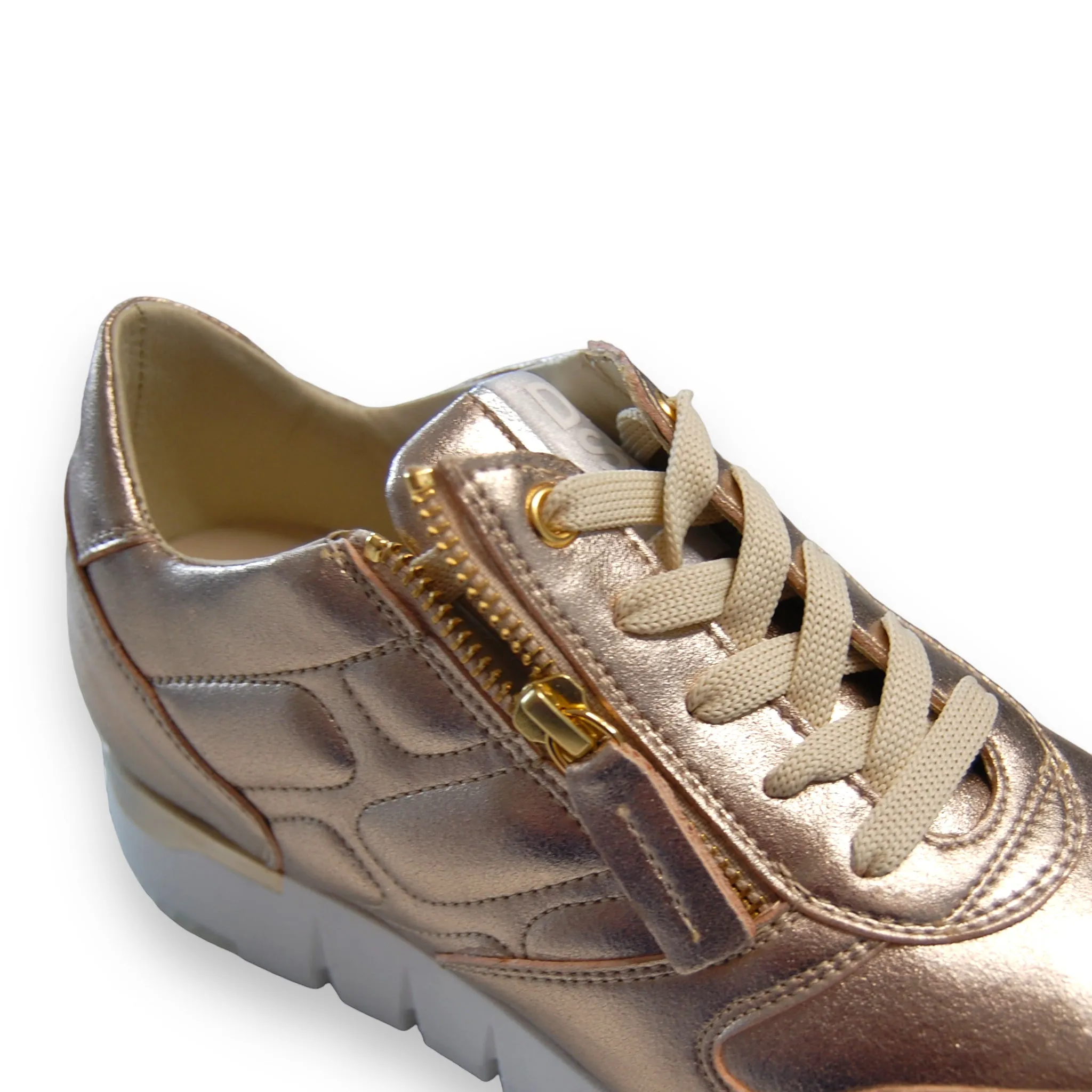 DL Sport Quilted Leather Sneaker Rose Gold