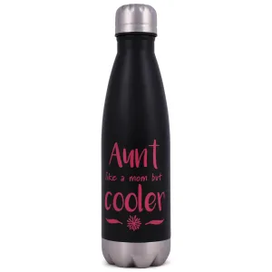 Elanze Designs Aunt Cooler Black 17 ounce Stainless Steel Sports Water Bottle