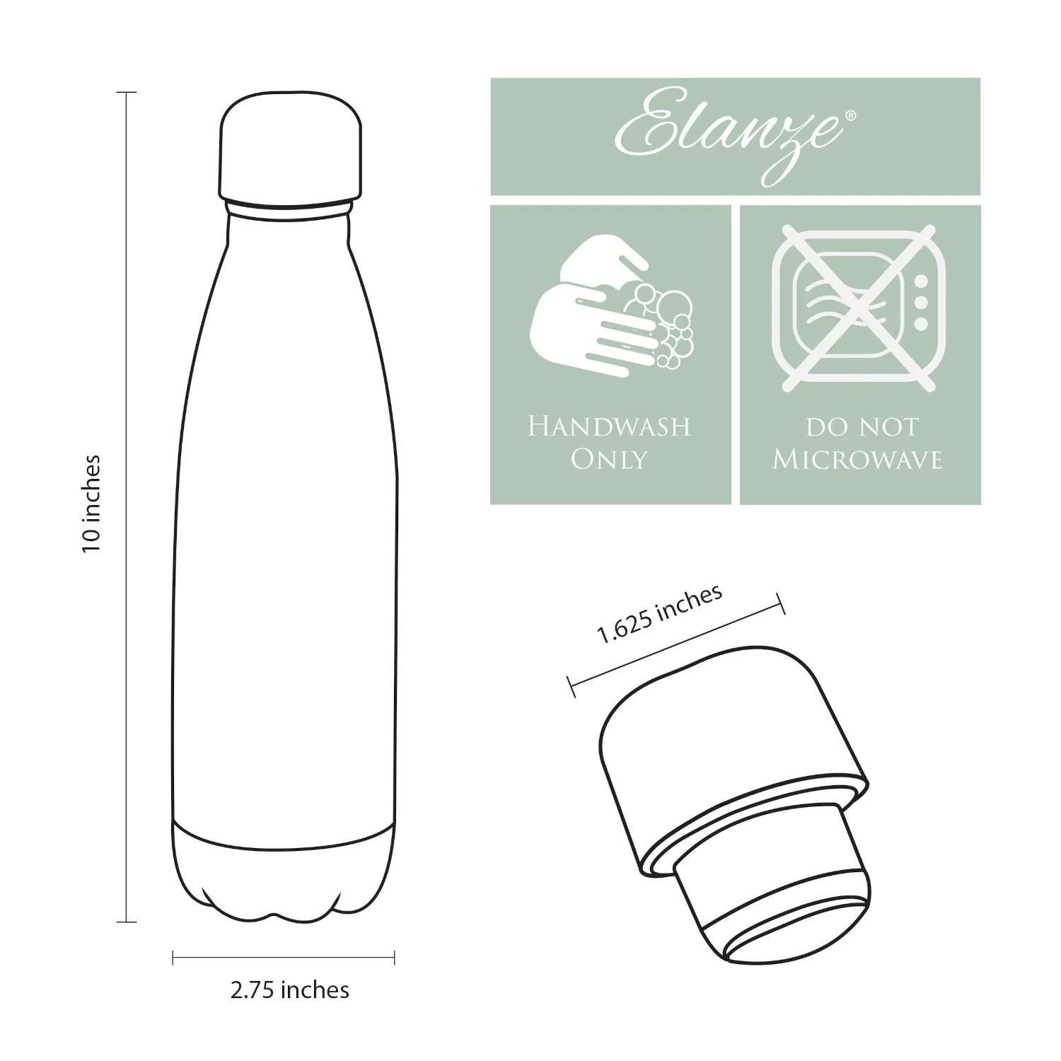 Elanze Designs Life Manual Father Blue 17 ounce Stainless Steel Sports Water Bottle