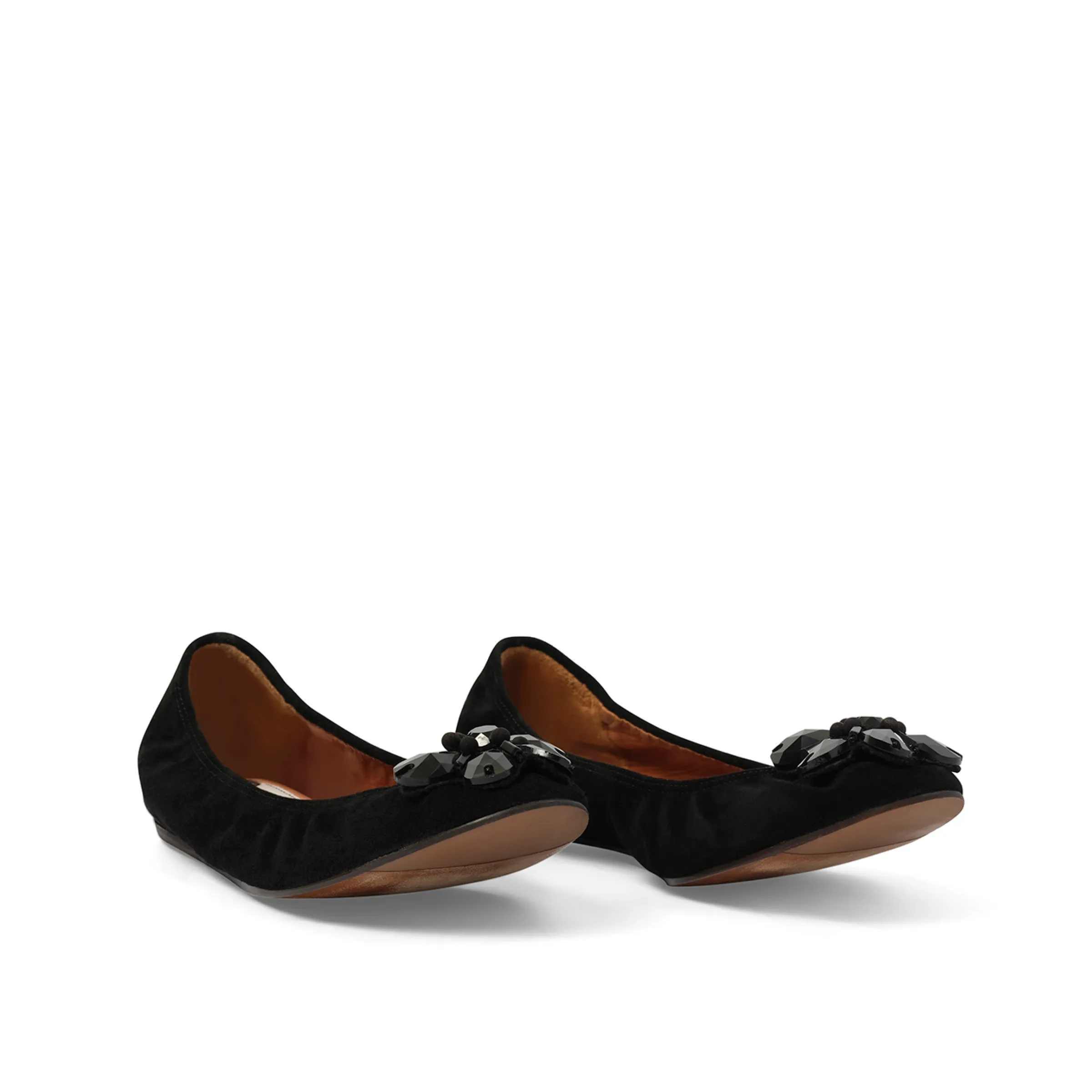 Embroided Flat Shoes in Black