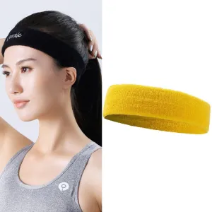 Enochle Sports Sweat-Absorbent Headband Combed Cotton Knitted Sweatband(Yellow)