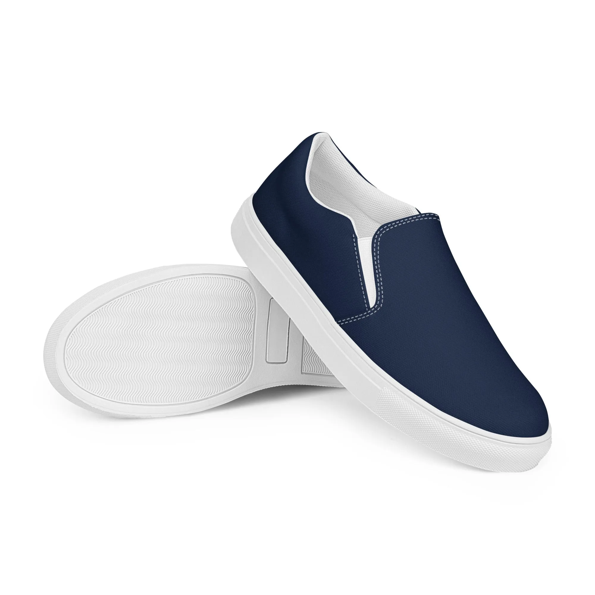 Extremely Stoked Classic Navy Blue Men’s Slip On Canvas Shoes