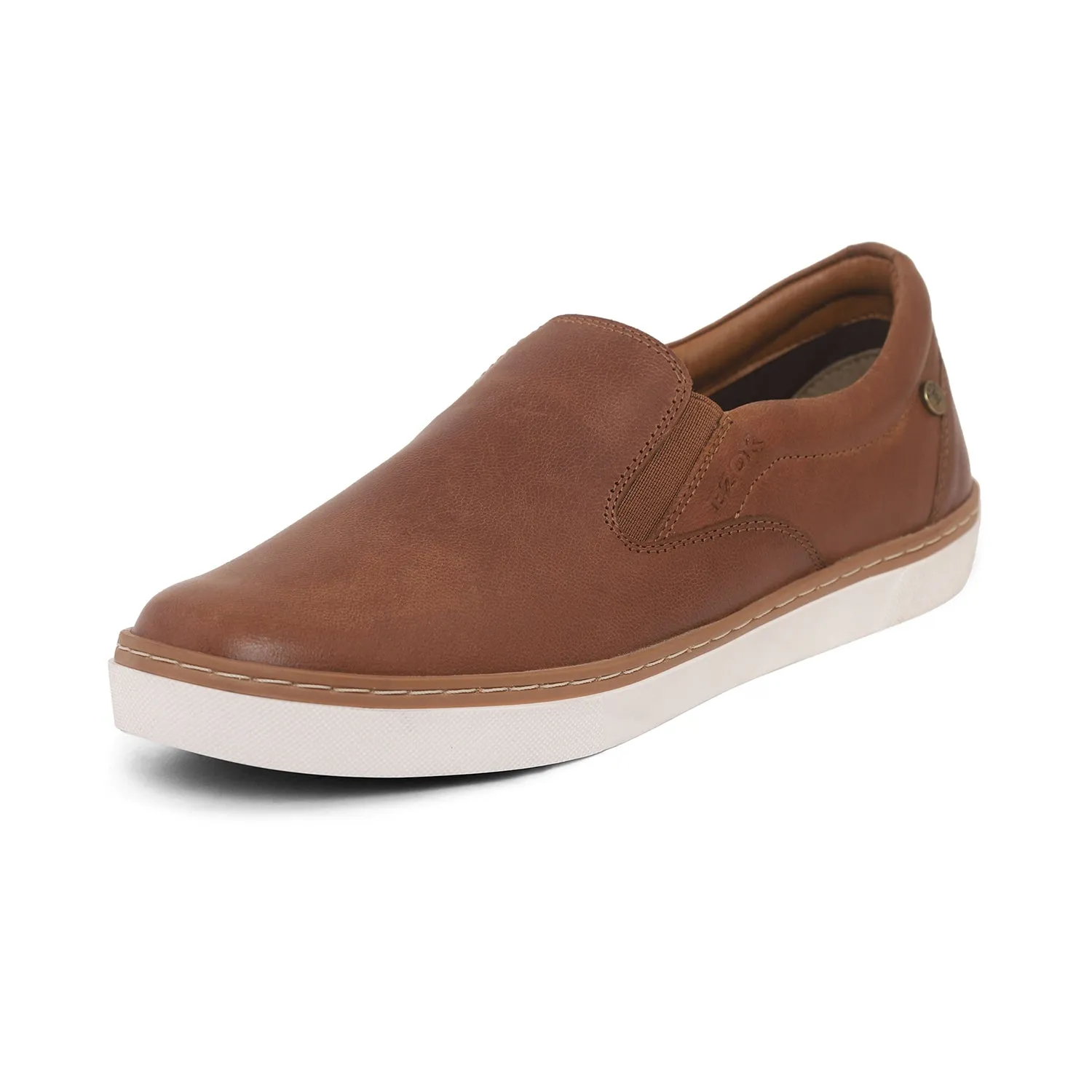 Ezok Mens Tan Slip-On Sneakers