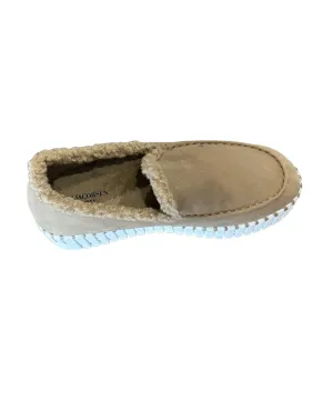 FAUX FUR LINED TAUPE LOAFER