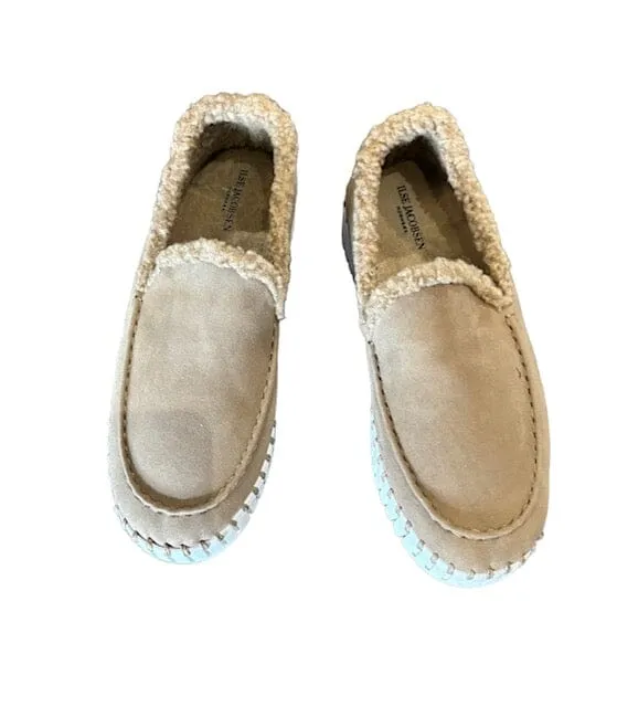 FAUX FUR LINED TAUPE LOAFER