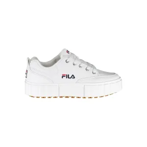 Fila Chic White Wedge Sneakers with Embroidered Detail