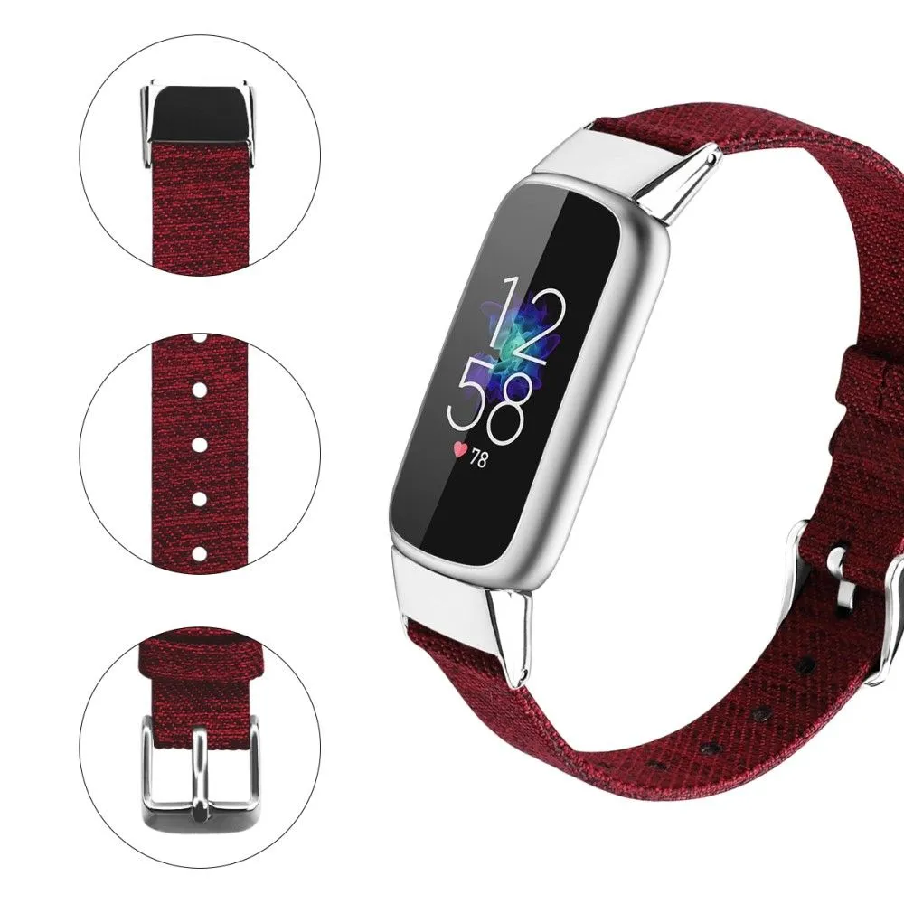 Fitbit Luxe canvas watch strap - Red / Size: S