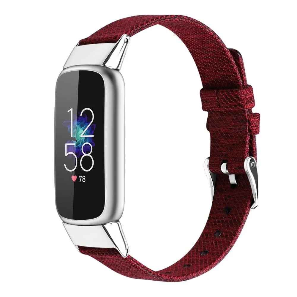 Fitbit Luxe canvas watch strap - Red / Size: S