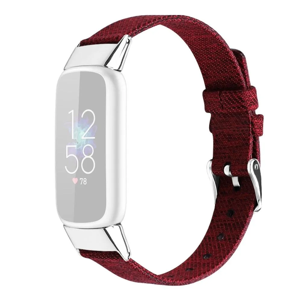 Fitbit Luxe canvas watch strap - Red / Size: S