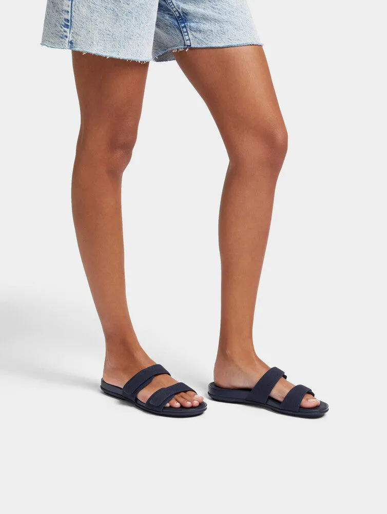 FitFlop Gracie Canvas Slide Sandals - Midnight Blue