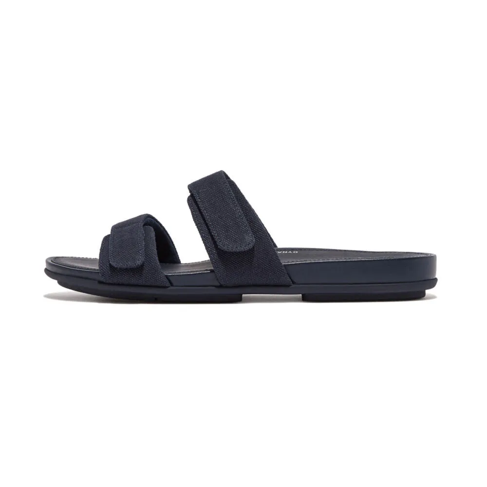 FitFlop Gracie Canvas Slide Sandals - Midnight Blue