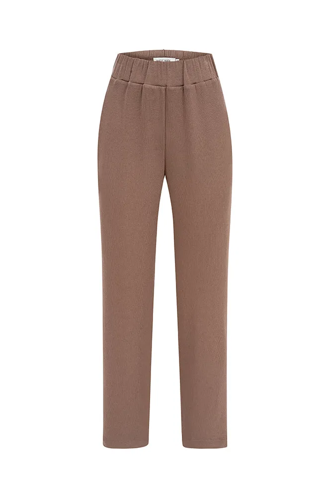 Flare Leg Knit Pants Brown