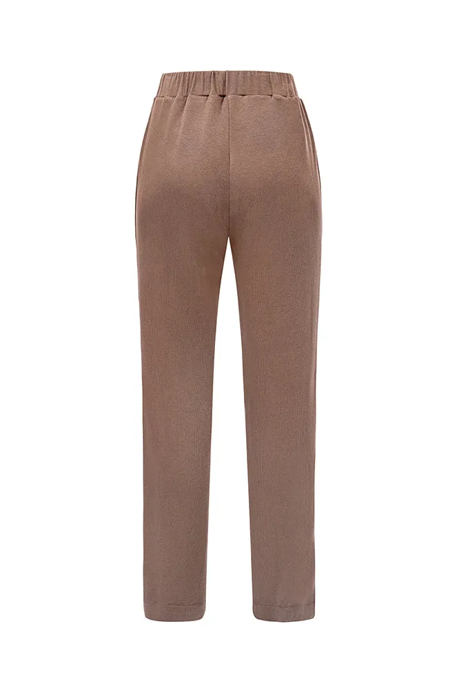 Flare Leg Knit Pants Brown