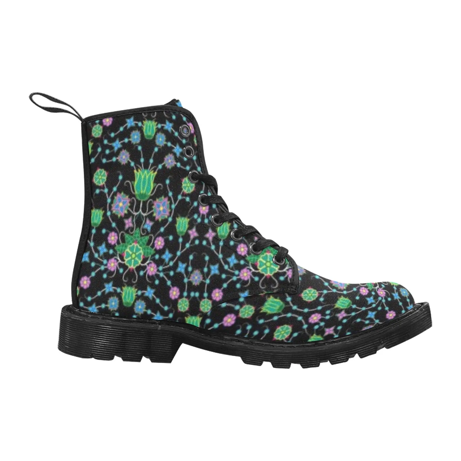 Floral Damask Garden Boots for Men (Black)