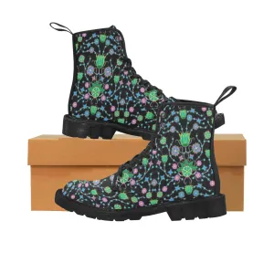 Floral Damask Garden Boots for Men (Black)