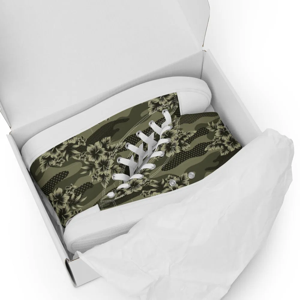 Florida Man Tropical Camo Men’s high top canvas shoes