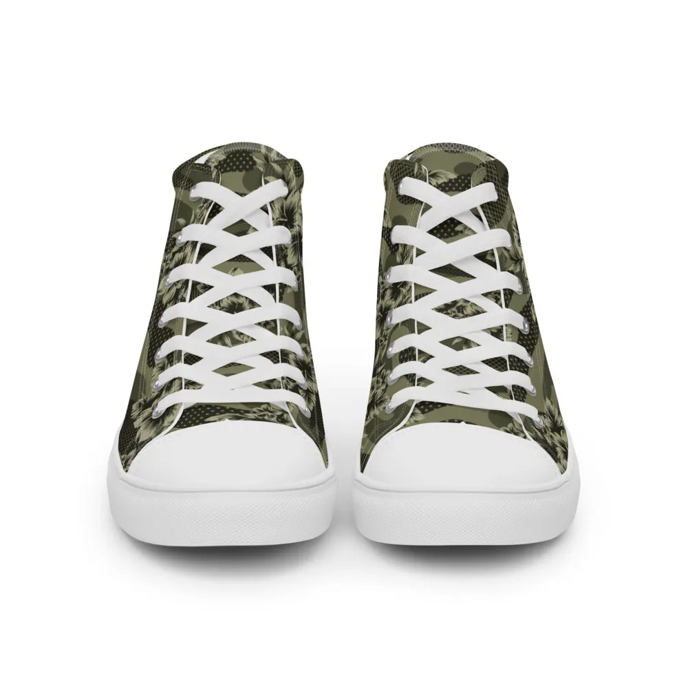 Florida Man Tropical Camo Men’s high top canvas shoes