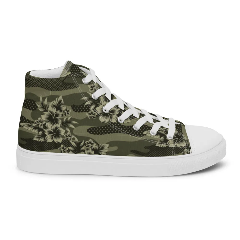 Florida Man Tropical Camo Men’s high top canvas shoes