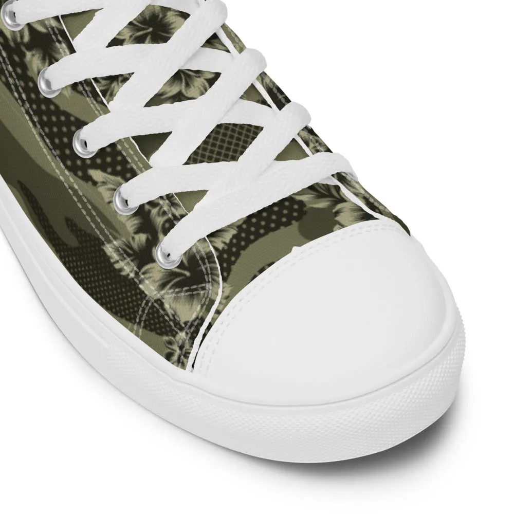 Florida Man Tropical Camo Men’s high top canvas shoes