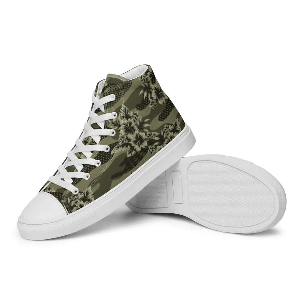 Florida Man Tropical Camo Men’s high top canvas shoes