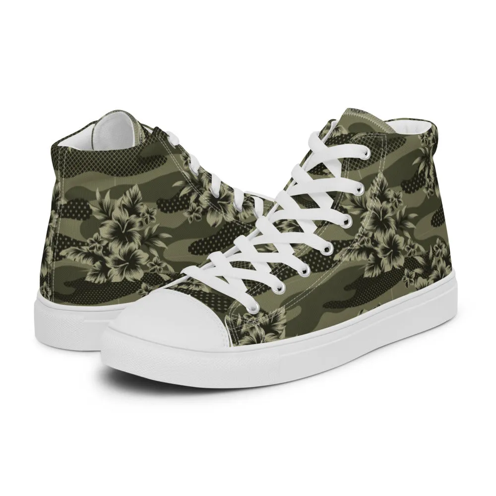 Florida Man Tropical Camo Men’s high top canvas shoes