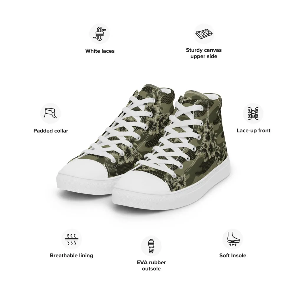 Florida Man Tropical Camo Men’s high top canvas shoes